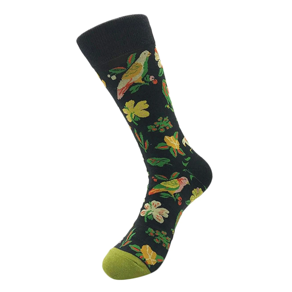 1 Pair Novelty Men’s Casual Cotton Crew Socks Stockings Brightly Colored Animal Patterns