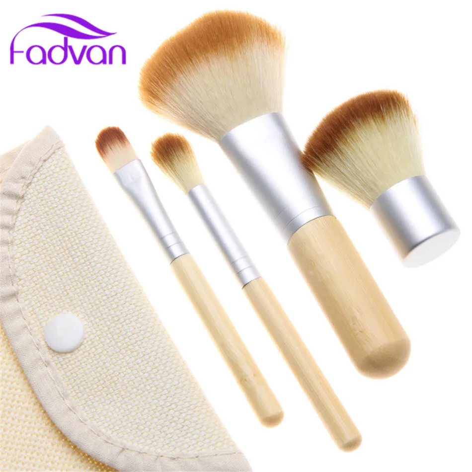 

FADVAN 4 Pc/set Cosmetic Makeup Brushes Set Blusher Eye Shadow Brow Lip Powder Foundation Make Up Brush Kit Beauty Essentials