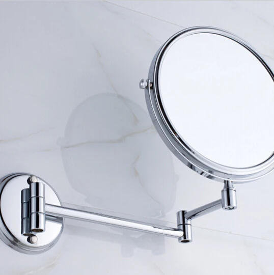 Горячее предложение для ванной комнаты хромированное настенное 8 дюймов Латунь 3X/1X зеркало для ванной складное туалетное зеркало косметическое зеркало леди подарок