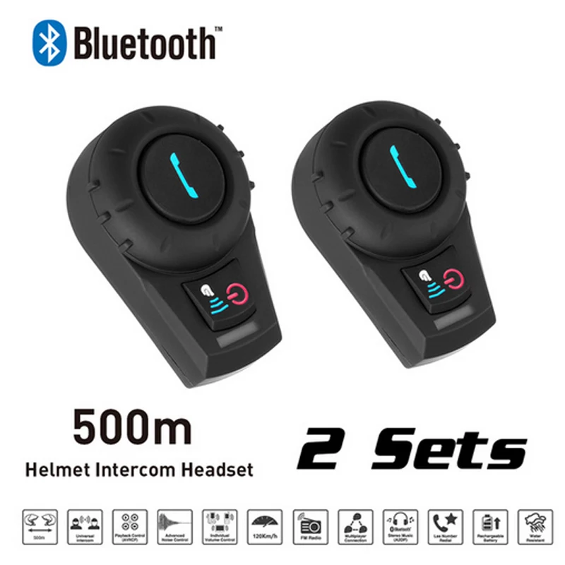 2pcsfreedcon Fdc01vb Motorcycle Bt Interphone Helmet Headset