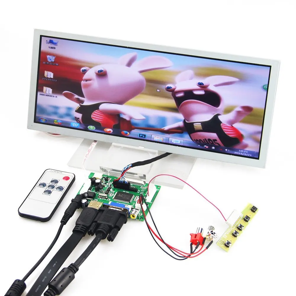 SRJTEK 12," ЖК-дисплей экран монитор драйвер платы контроллер пульт дистанционного управления LQ123K1LG03 VS-TY2662-V1 HDMI VGA 2AV для Raspberry Pi 3