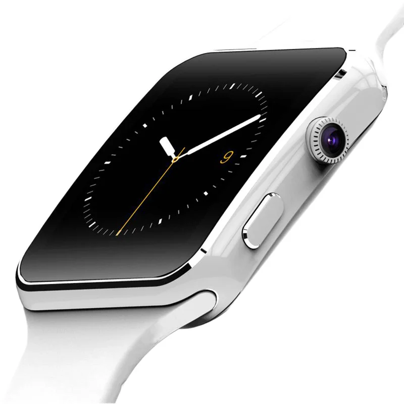 

For Android system smartphone smart watch silicone watchband support SIM TF card wristwatch Camera Black White color
