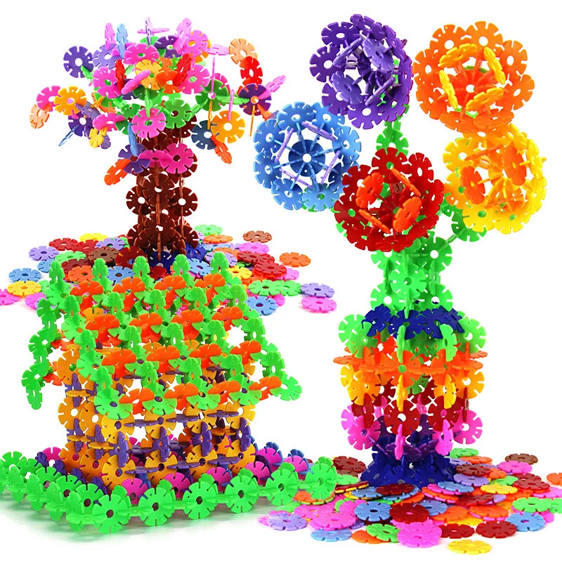 200 шт 3D головоломки пластиковые снежинки строительные модели головоломки образовательные интеллектуальные игрушки для детей WYQ