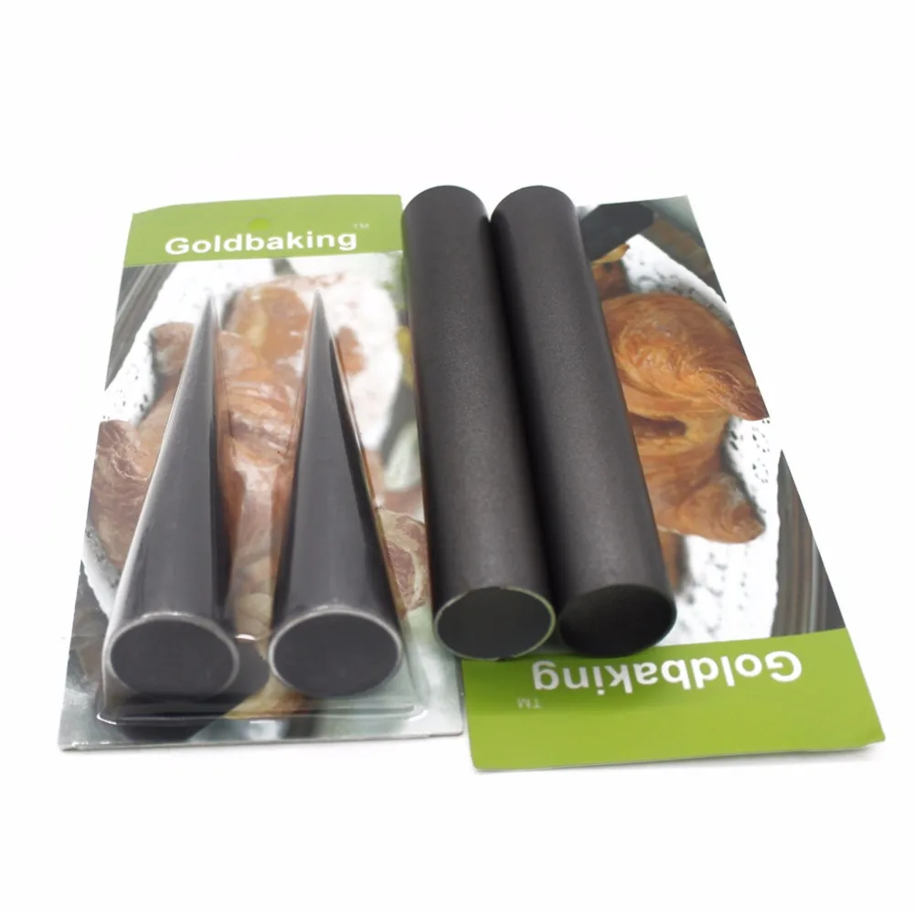 4 Pieces (2 sets) Aluminum Cream Horn Dessert Mold Case Puff Pastry Tool Baking Moulds Non Stick