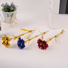 24K фольга покрытая Роза 24K гвоздики День матери фольга Подарки золотое освещение роза цветочные 1 шт день рождения