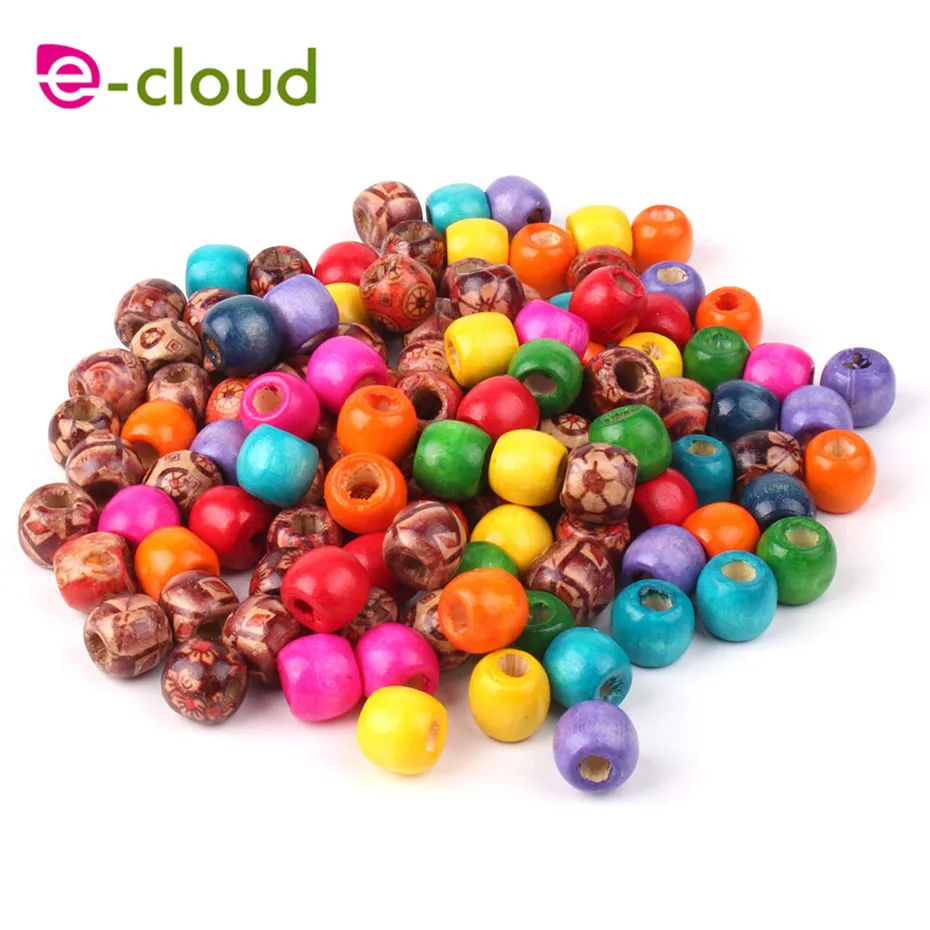 

100Pcs Dreadlock Bead Wooden Hair Beads Braiding Big Hole Dreadlock Bead Ring Tubes For Braiding Hair Extension Accessories