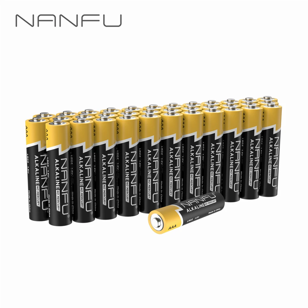 

NANFU 36 Pcs/Lot 1.5V 950 mAh Alkaline Battery AAA Batteries LR03 for Clock Remote Controller Toy Electronic Device Gamepad