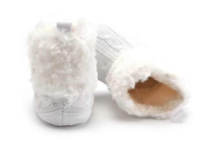 Детская зимняя супер теплая новорожденная девочка принцесса кроватка Снежная вязаная попа Prewalker сохраняющая тепло обувь сапоги