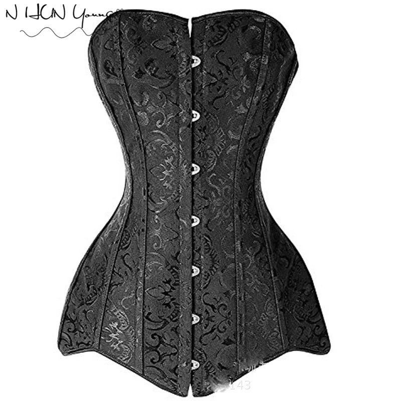 Sexy Overbust Corsets and Bustiers Steampunk Gothic Plus Size Waist Halloween Artificial Leathe Latex Lingerie 6XL SX069