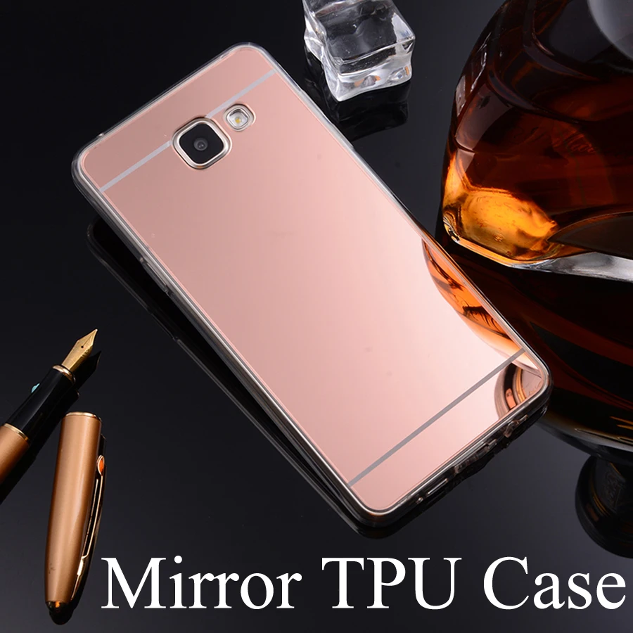 Чехол для телефона Samsung Galaxy A3 A5 A7 2016 2017 A8 гальваническое зеркало TPU чехол