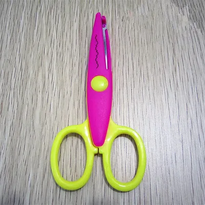 Новинка DIY поделка из пластмассы ножницы 5 дизайнов для бумаги Резак для скрапбукинга Детские Подарочные ножницы корейские канцелярские инструменты - Цвет: as pic