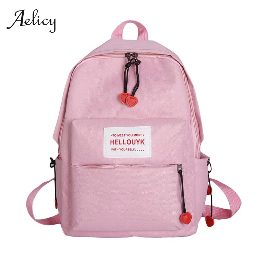 Женский холщовый рюкзак Aelicy однотонный Повседневный школьный для
