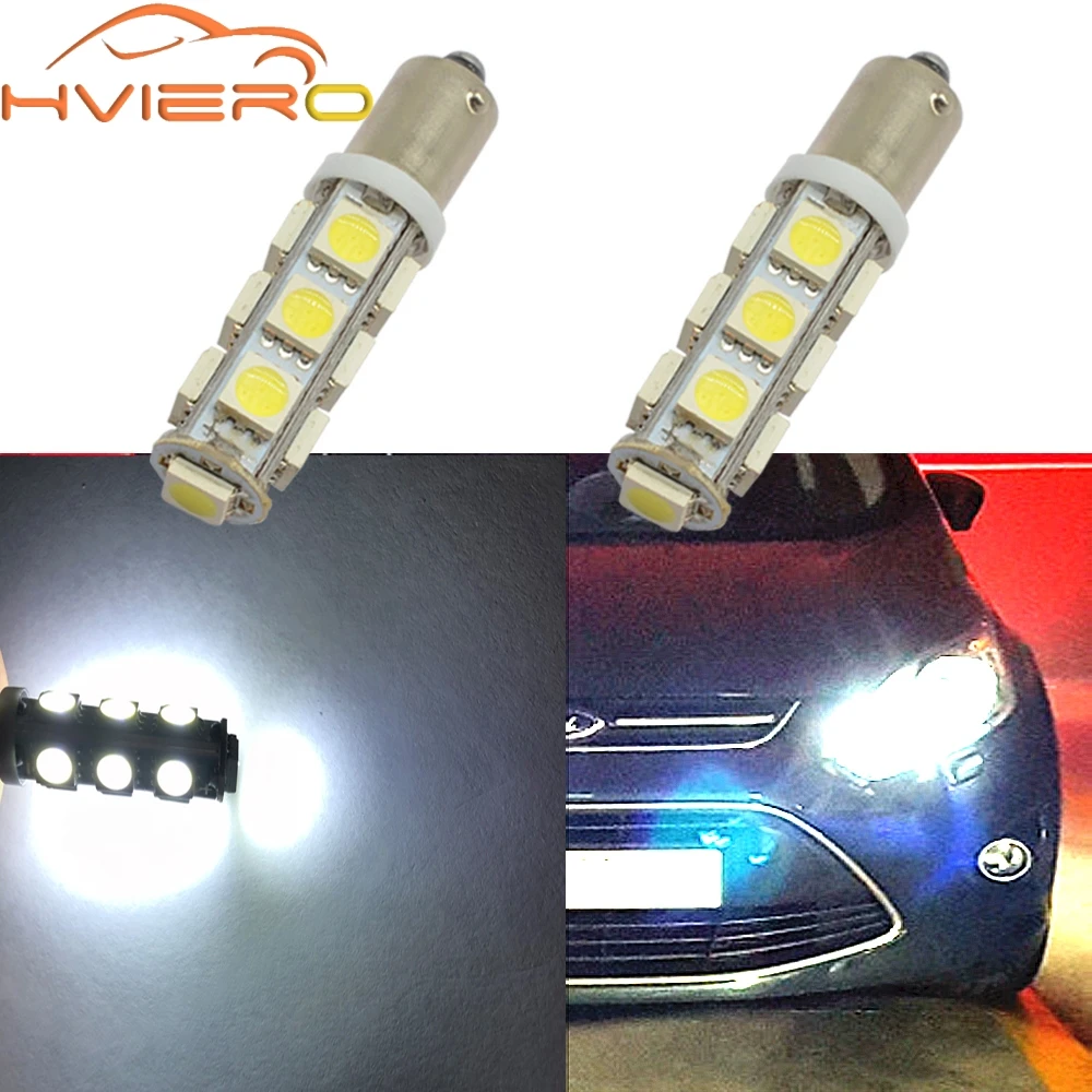 Белые Автомобильные светодиодные габаритные огни T11 Ba9s T4W 5050 13smd светильник ка