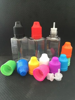 

30ml Clear Square bottle PET E liquid Dropper Bottle With Childproof Cap and long fine Tips Empty Bottles for E juice 100pcs/lot