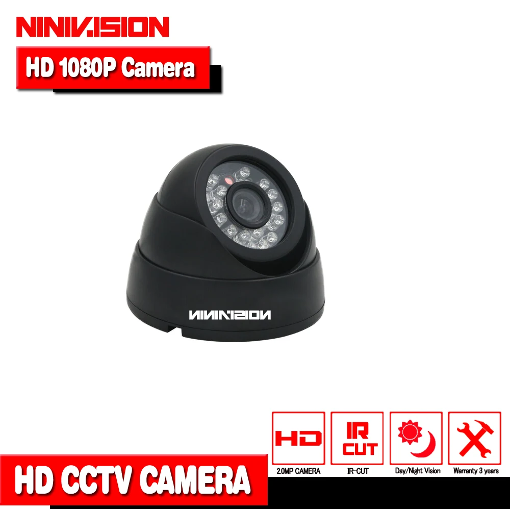 

HD 1080P Dome AHD Camera 2MP CCD Security Video HD Analog Camera Night Vision IR 40M CCTV Camera For AHD DVR NINIVISION CAMERA