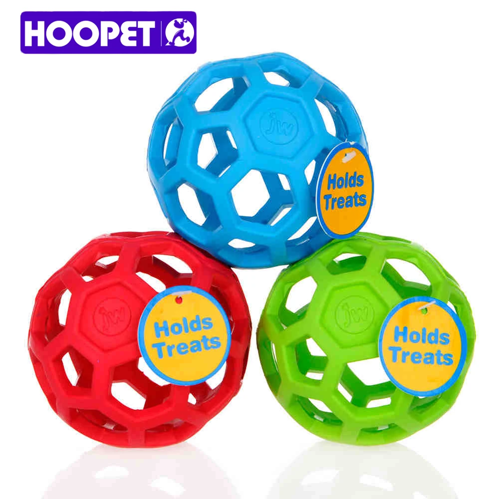 HOOPET Drain Food Ball Dog Toy Natural Non Toxic Rubber Teddy Golden Dog Geometric Toy Ball Bite