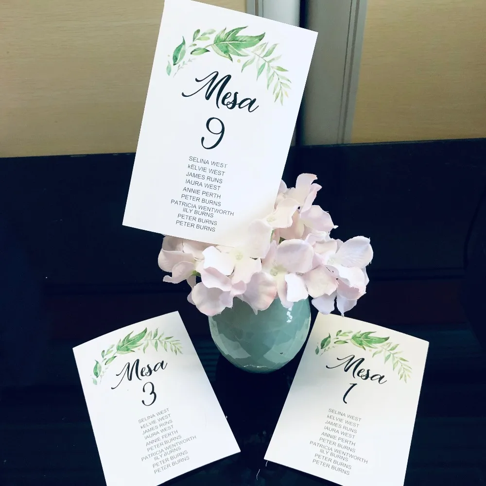  10 Personalized Wedding place card table names numbers signs with guest name Invitation - 32958021573