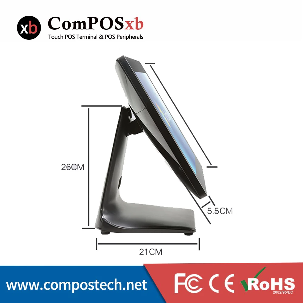 Хорошее качество 15 ''POS машина с черным сенсорным экраном POS система все в одном