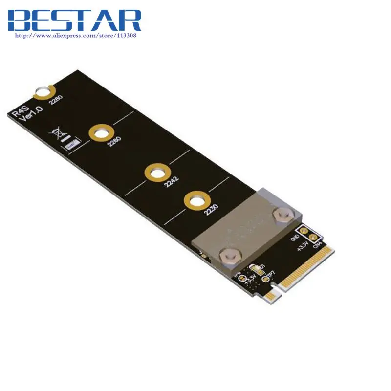 Кабель Райзера M.2 NGFF NVMe KeyM 2230 2242 2260 2280 к PCI e 16x 1FT 2FT Express x16 Extender PCIe M key Gen3.0 32G/bps|16x riser