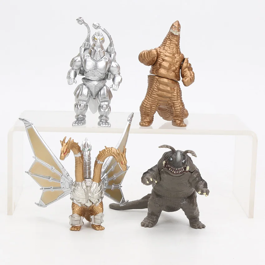8 см японского аниме Kaiju фигурки 1/12 Масштаб Окрашенные фигурки динозавра ПВХ Фигурки Brinquedos - Цвет: 4pcs brown