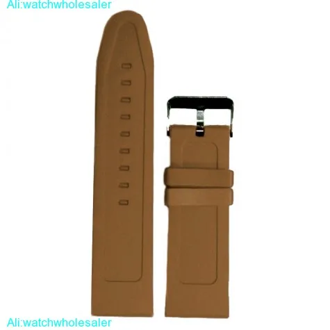 22mm Chocolate Brown Silicone Jelly Rubber Unisex Watch Band Straps WB1062U22JB