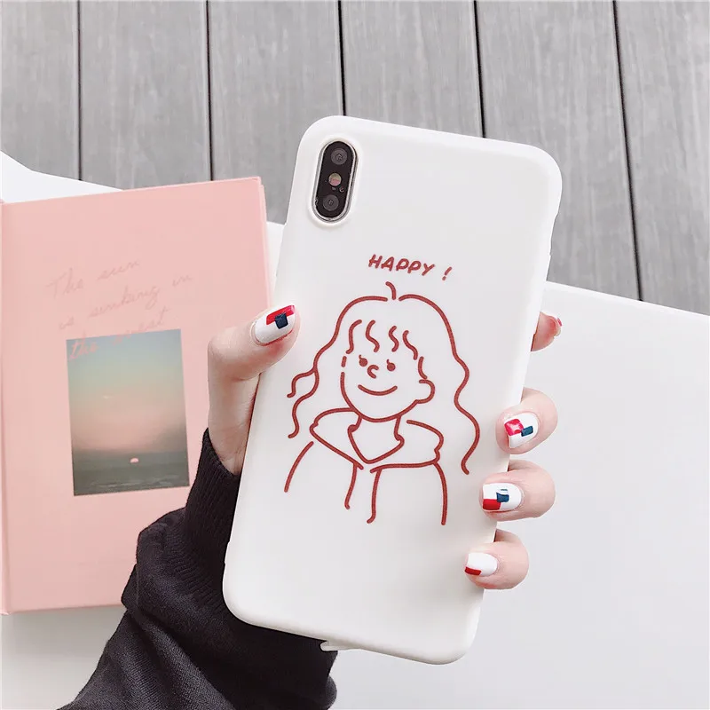 

Soft TPU Silicon Case for Iphone 6/6 Plus 6S 7 8 Plus X Couples Boy and Girl Patterned Cover for Iphone Xr Xs Max Fitted Case