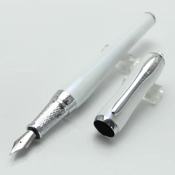 

Germany Fashion Duke White Fountain Pen 0.5mm Iraurita Nib luxury school Office Stationery luxury Writing pen gift packaging