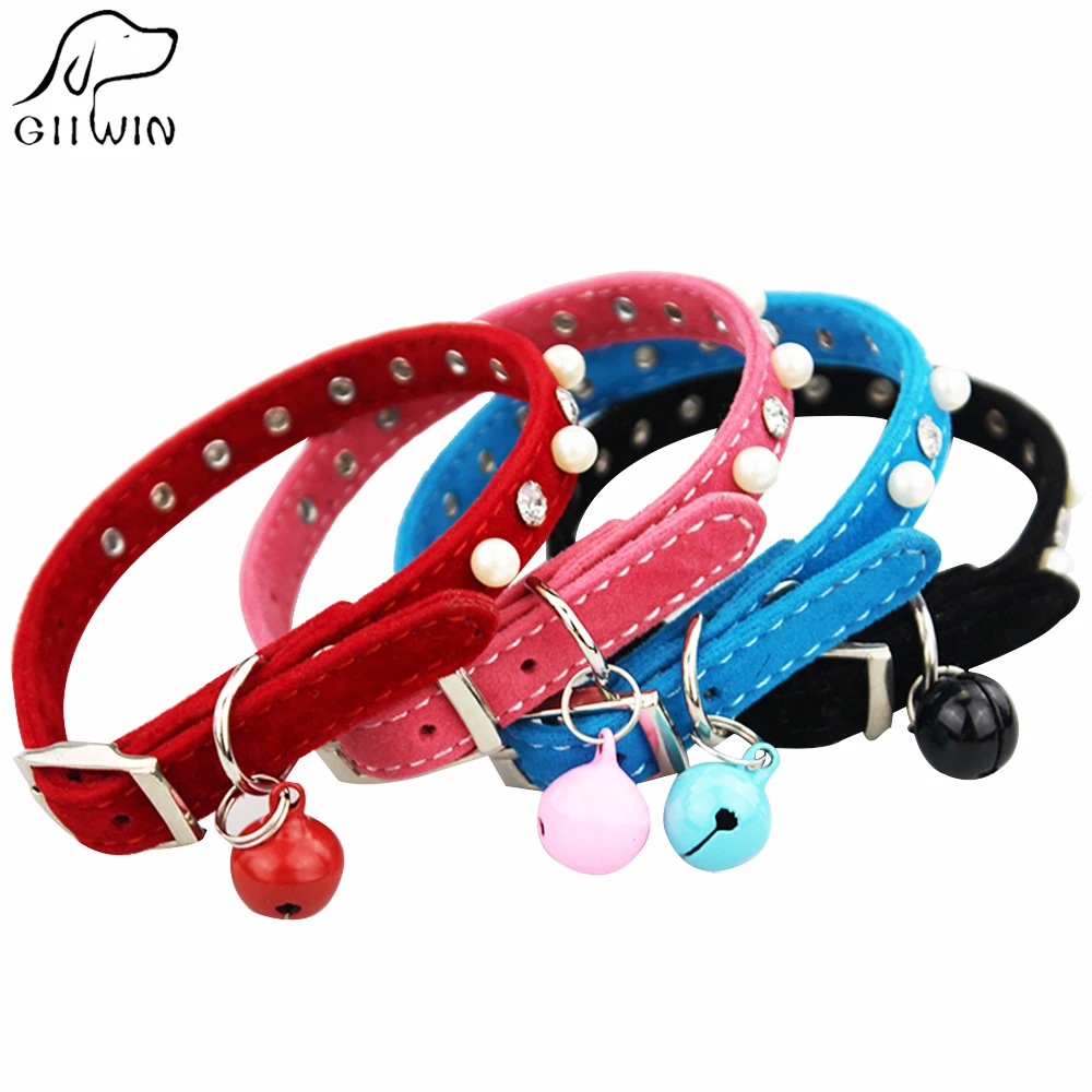 

Cat Collar with Bell for Kitty and Small Dog Pet Prodcuts Necklace Collar Jewelry for Puppy and Cat Retractable Accessory JW0002