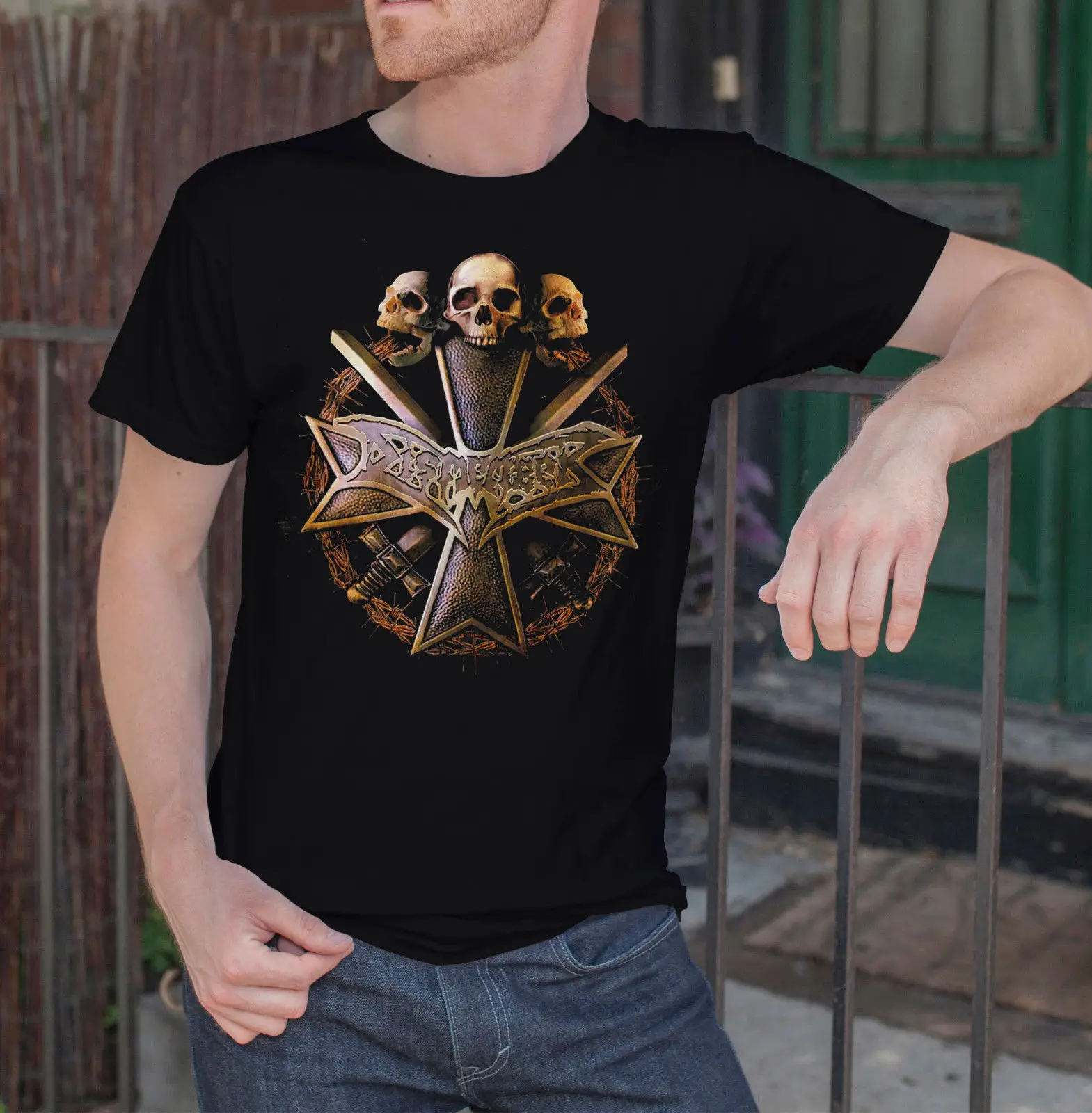 Dismember Men Black T shirt Metal Band Tee Shirt BENEDICTION BOLT