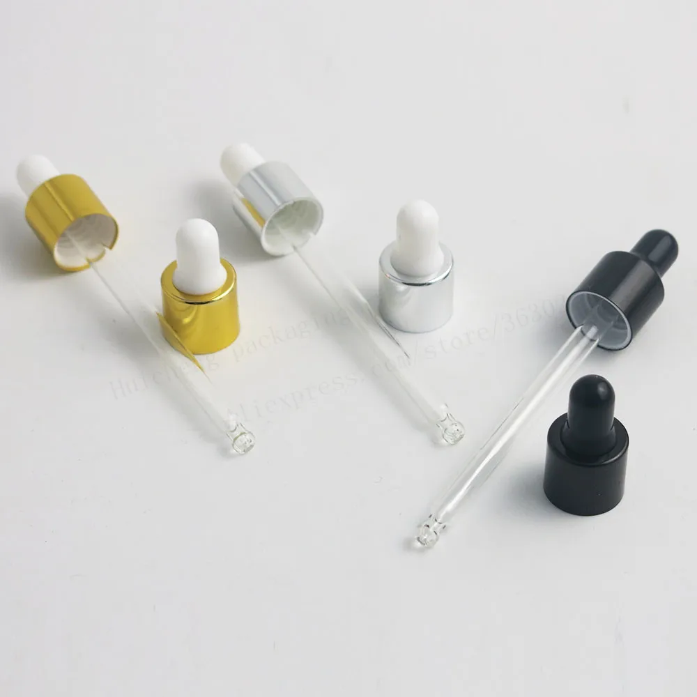 50 x 10ml Empty Clear Amber Refillable Glass Essential Oil Dropper Vial 1 3oz Brown Transparent 3