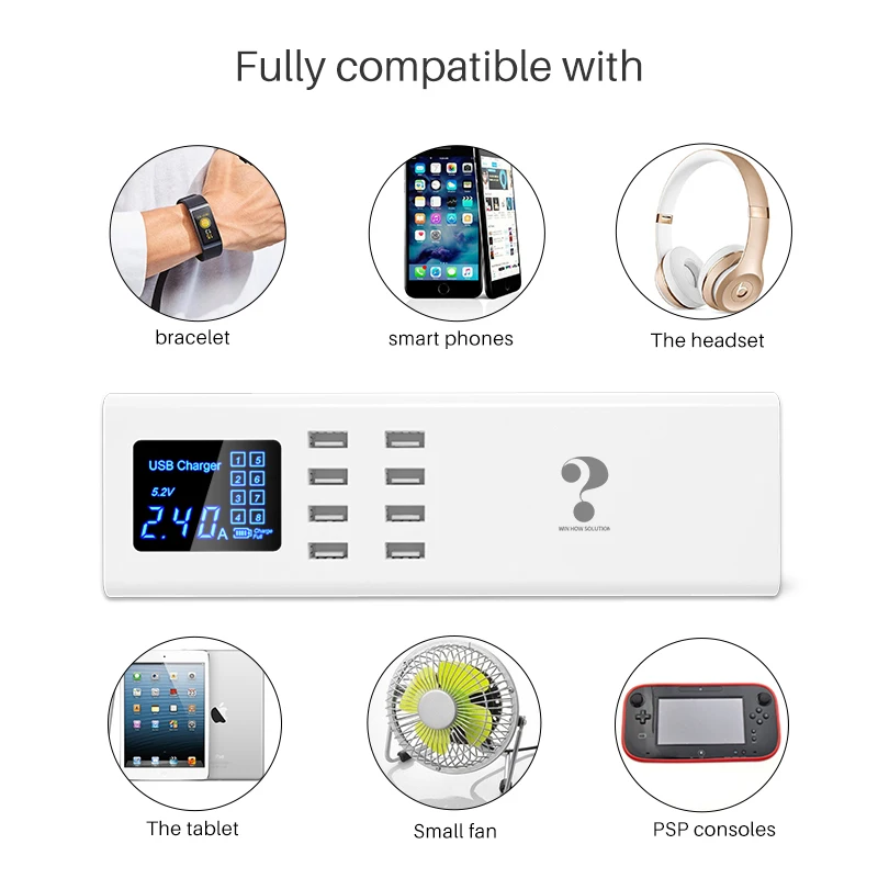 smart universal usb charger LED display 8 port fast charging HUB wall adapter power socket for Apple Android HUAWEI Xiaomi HTC smart universal usb charger LED display 8 port fast charging HUB wall adapter power socket for Apple Android HUAWEI Xiaomi HTC