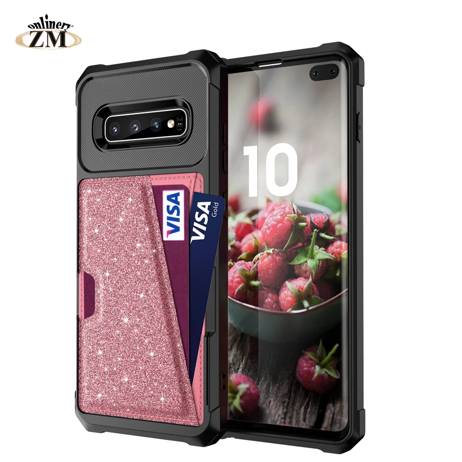 

Luxury Wallet Case for samsung S9 S10 plus Cases with care holder Wallet Cover Buckle for samsung galaxy S9 S10 S10E mote 9