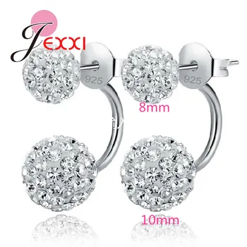 

Attractive Fashionable Simple 925 Sterling Silver 3 Different Size Cubic Zirconia Ball Stud Earrings For Women Fashion Jewelry