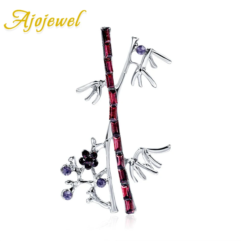 

Ajojewel Chinese Jewelry Bamboo Rhinestone Brooch Pins Vintage Style Brooches For Women 2019