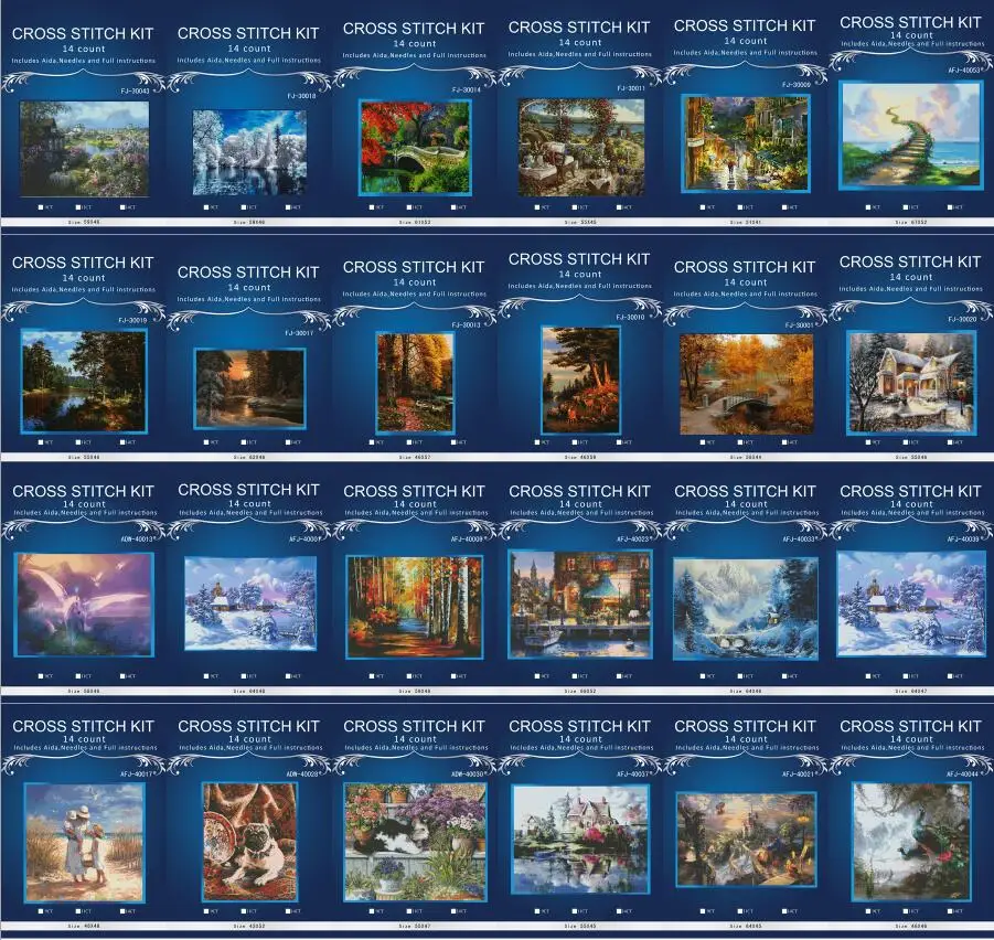 

oneroom cross Stitch Embroidery Kits 14CT scenery Cotton Thread Painting DIY Needlework DMC New Year Home Decor 8