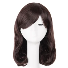 Коричневый парик Fei-Show синтетический термостойкий Средний волнистый парик косплей для празднования Хеллоуина женский парик