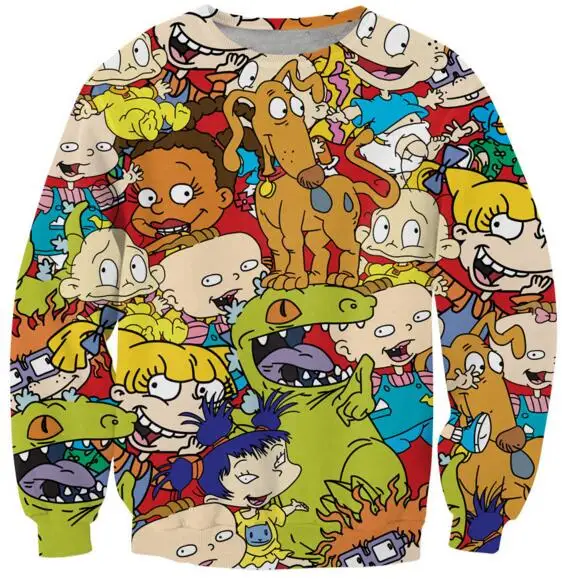Women Men 3d Rugrats Crewneck Sweatshirt Tommy Pickles Chuckie Finster Phil Lil Deville Anglica Pickles Cartoon Sweats Jumper Jumper Hoodie Jumper Dresses Plus Sizesweatshirt Ymcmb Aliexpress