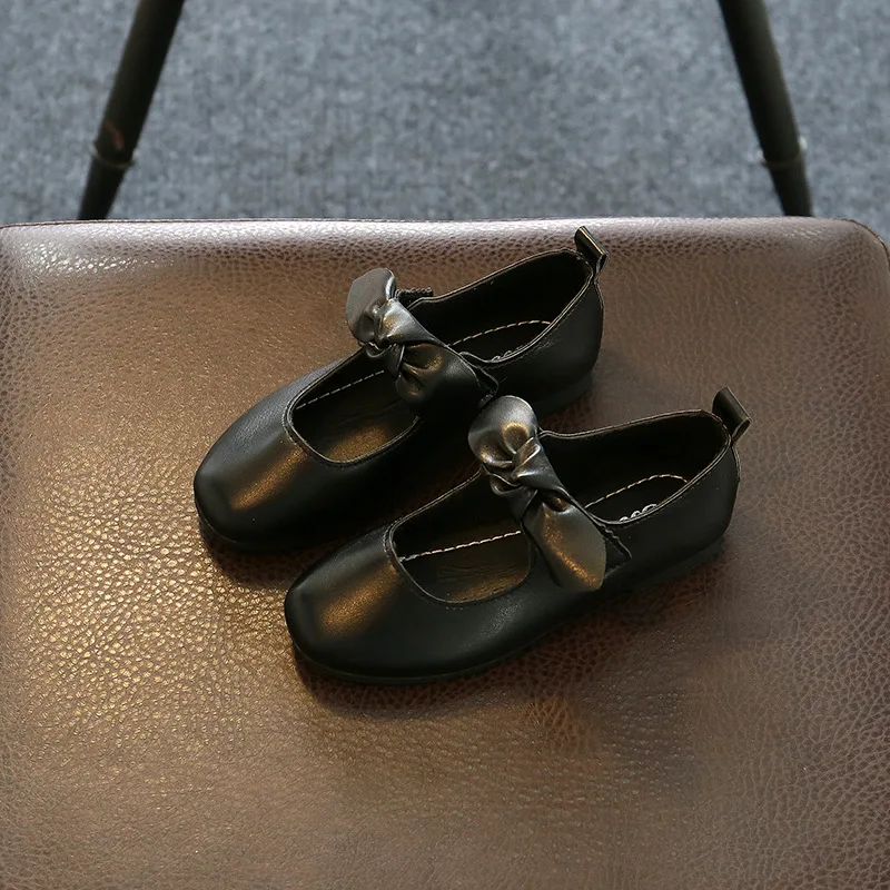 

AFDSWG kids shoes leather black fashion bow children leather shoes green kids shoes for girl princess brown kids stud shoes