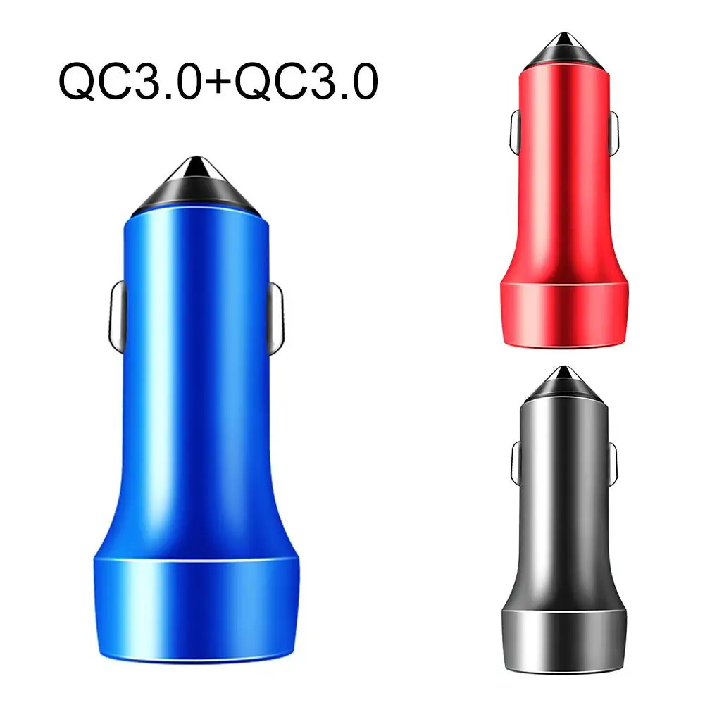 

Universal 36W Dual QC3.0 USB Port Fast Charging Metal Mobile Phones Car Charger