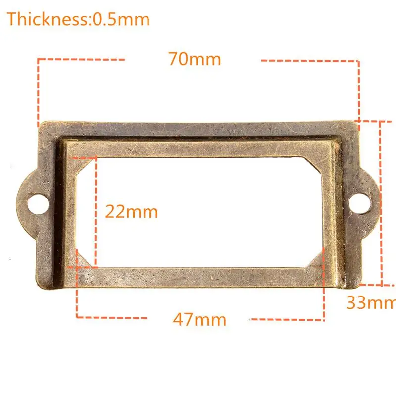 MTGATHER 12 шт. античный латунный металлический ярлык Потяните рамку ручка файл имя держатель для карт для мебели выдвижной ящик в шкафу Лучшая цена