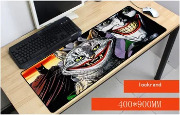 

Yuzuoan Funny Batman Joker Cartoon Black Lock Edge Large Gaming Mouse pad PC Computer Laptop Optical Mice Play Mat Decorate Desk