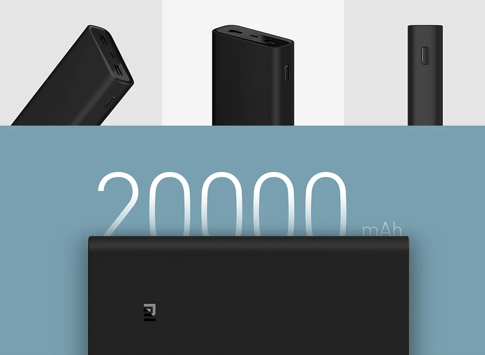 Xiaomi power Bank 3 портативное зарядное устройство 20000 мАч портативное зарядное устройство Поддержка QC3.0 USB PD питания 3 порта для ноутбука