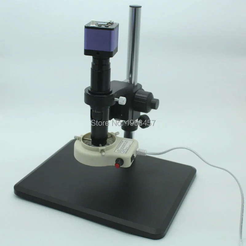 HD 1080 P 60fps VGA Industriële Digitale Elektronenmicroscoop Camera + fijnafstelling beugel + 10X-200X C-Mount Lens + 56 LED licht