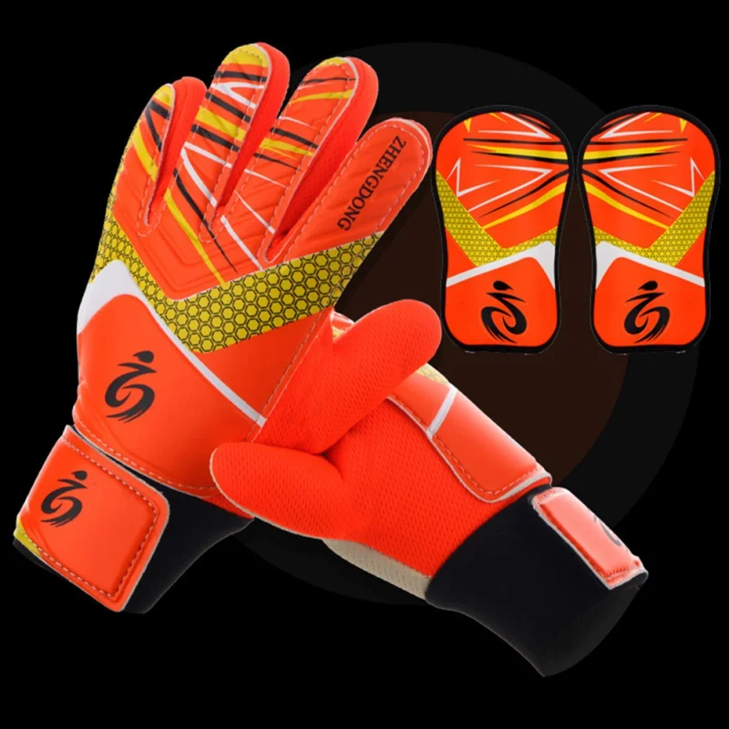 Противоскользящие дышащие перчатки, Молодежные детские футбольные Вратарские тренировочные перчатки с защитой ног
