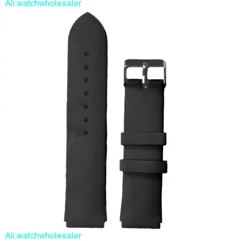22mm Simple Black Silicone Jelly Rubber Unisex  Watch Band Straps WB1061A22JB
