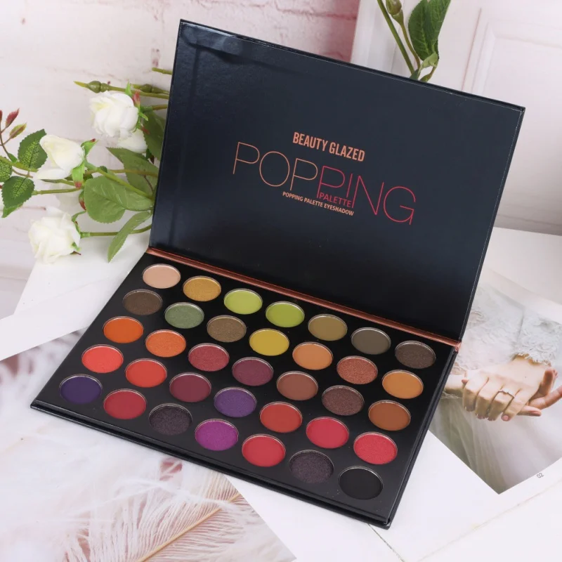 Eyeshadow Palette Matte Glitter Eye Shadow Diamond 35 Color Shimmer Eye Primer Luminous Eye Shadow Women Gift Smoky/Warm