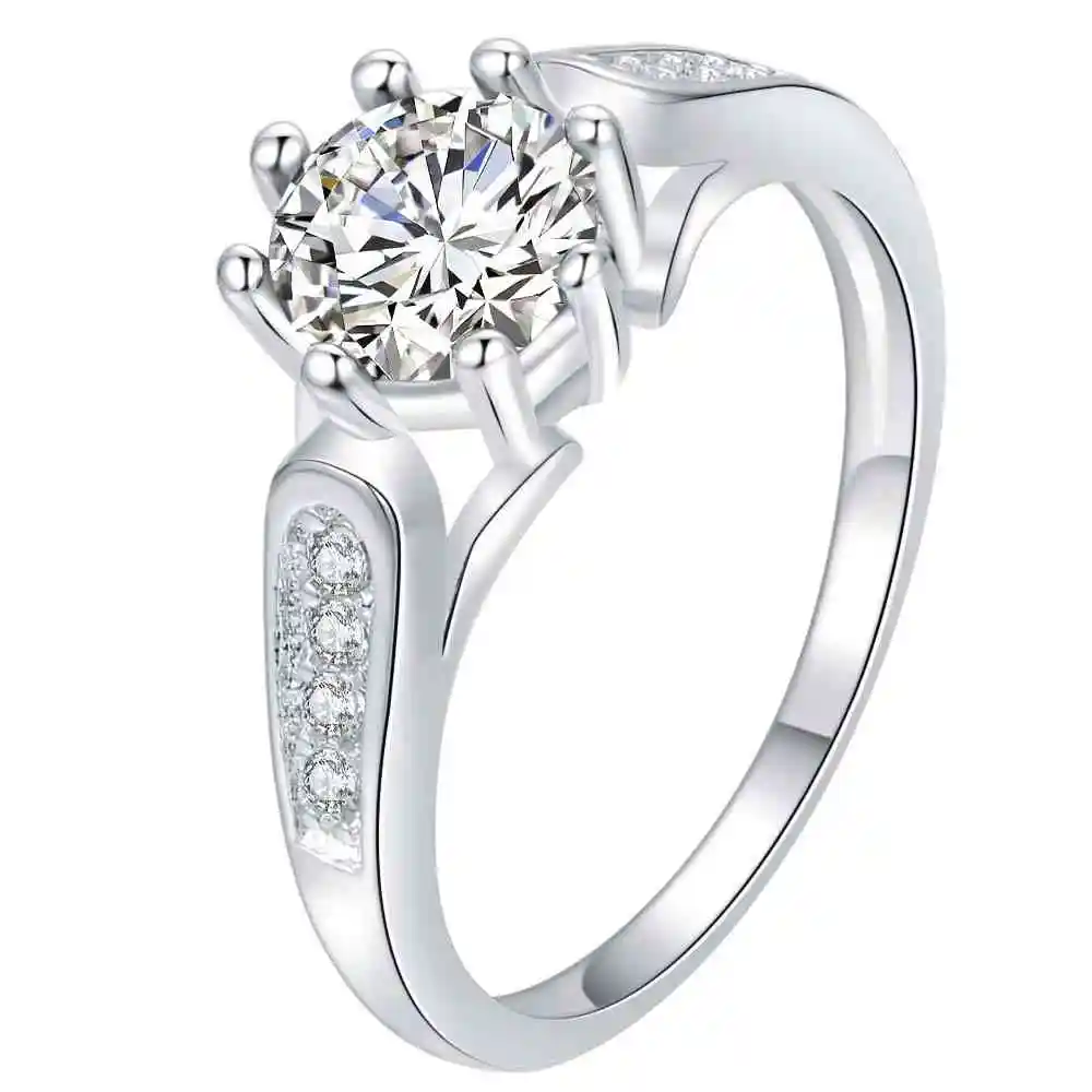 

AR562 Free Shipping Wholesale silver Ring, 925 fashion size 7# silver plated fashion jewelry overflow zircon stone finger Rings