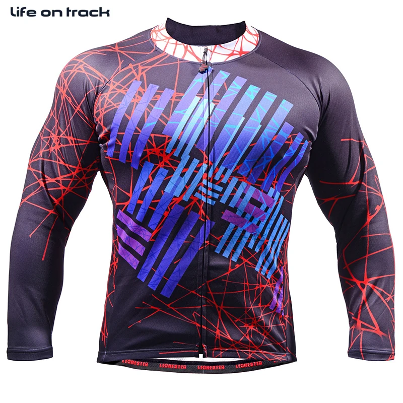 

Hot Sale Two Different Color Full Graffiti Printing Blue And Yellow Training Sports Clothing ciclismo Long Sleeve Jersey