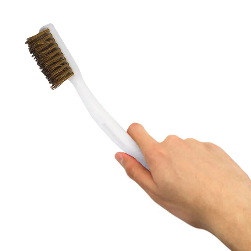 Пластиковая и латунная щетка для уборки дома кухни с ручкой белая миниатюрная