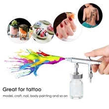 Двойного действия 0,5 мм Аэрограф Комплект распылитель+ 25cc стеклянная банка гаечный ключ Пипетка для модель татуировки ремесло ногтей Тело живопись легко чистить